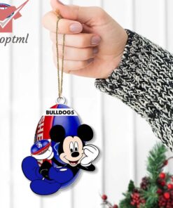 Western Bulldogs AFL Mickey Mouse Christmas Ornament