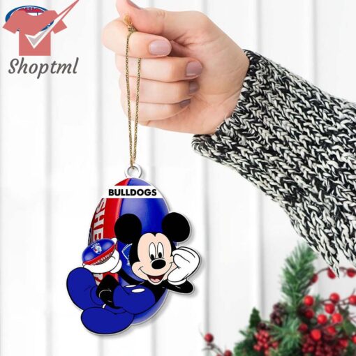 Western Bulldogs AFL Mickey Mouse Christmas Ornament