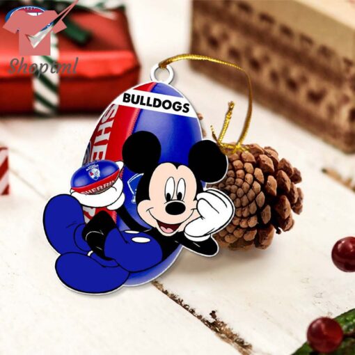 Western Bulldogs AFL Mickey Mouse Christmas Ornament