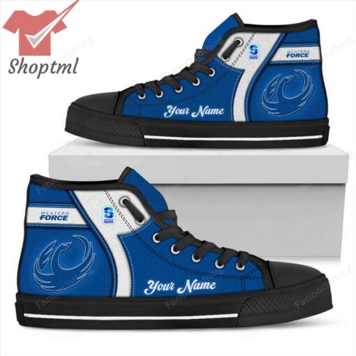 Western Force Super Rugby Personalized High Top Canvas Shoes