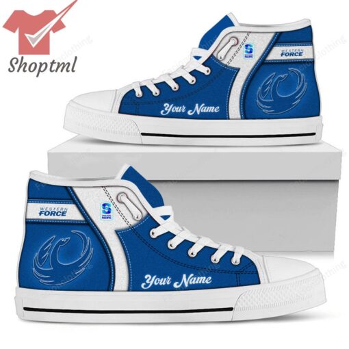 Western Force Super Rugby Personalized High Top Canvas Shoes