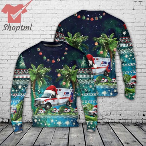 AMR Riverside County Paramedic Ambulance Christmas Ugly Sweater