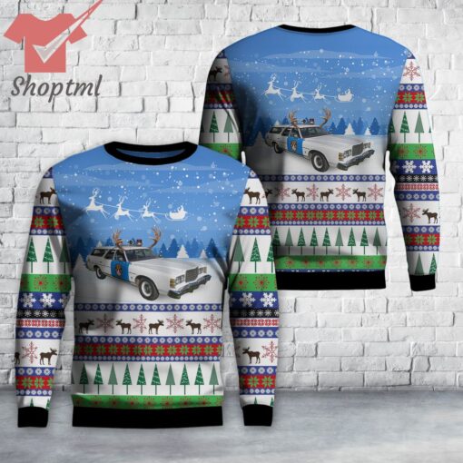 California State Police Ford Wagon Christmas Ugly Sweater