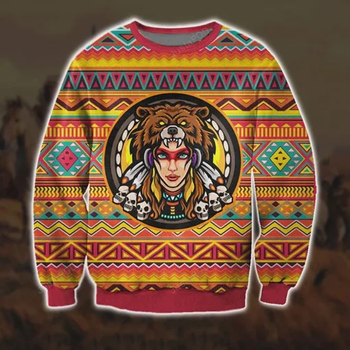 Native American Owl Ugly Christmas Sweater