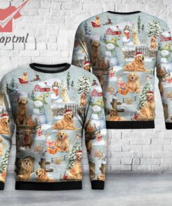 Golden Retriever Dog Christmas Ugly Sweater