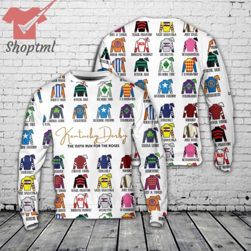 Kentucky Derby Horse Jockey Silks Christmas Ugly Sweater