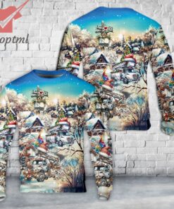 Merry Christmas Lineman Bucket Trucks Christmas Ugly Sweater