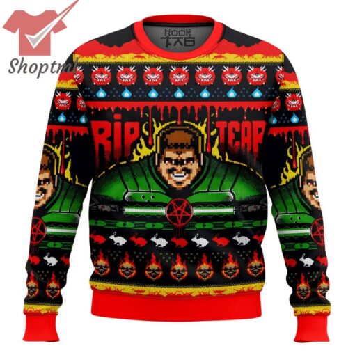 Rip And Tear Doom Ugly Christmas Sweater