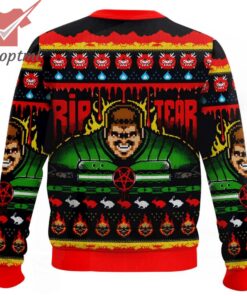 rip and tear doom ugly christmas sweater 3 oLfsM