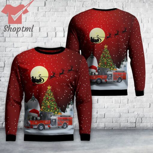 Sundre Alberta Sundre District Fire Department Christmas Ugly Sweater