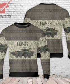 U.S. Marine Corps Light Armored Vehicle LAV-25 Christmas Ugly Sweater