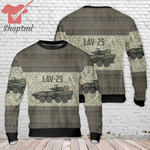 U.S. Marine Corps Light Armored Vehicle LAV-25 Christmas Ugly Sweater