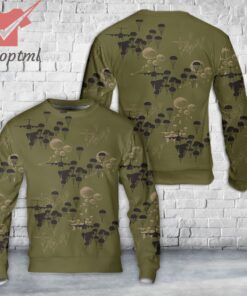 US Army Paratroopers With The 82nd Airborne Division Parachute Silhouettes Christmas Ugly Sweater