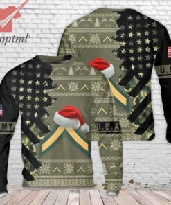 US Army Private E-2 Rank Insignia Christmas Ugly Sweater