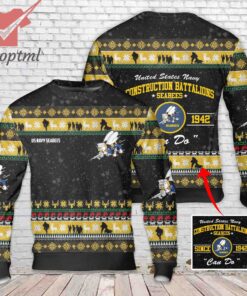 US Navy SEABEES Naval Construction Force Christmas Ugly Sweater