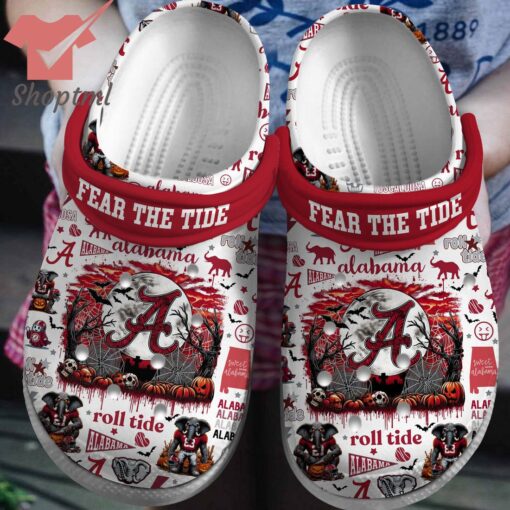 Alabama Crimson Tide Fear The Tide Crocs Clogs Shoes