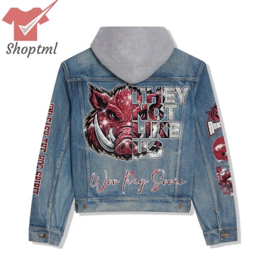 Arkansas Razorbacks They Not Like Us Hooded Denim Jacket