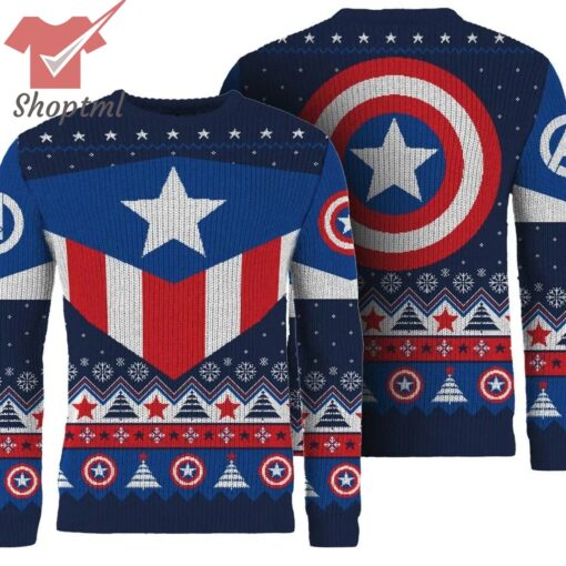 Captain America Red White And Blue Ugly Christmas Sweater