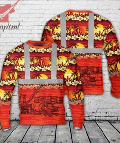 Concrete Mixer Tropical Ugly Christmas Sweater