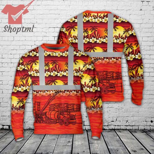 Concrete Mixer Tropical Ugly Christmas Sweater