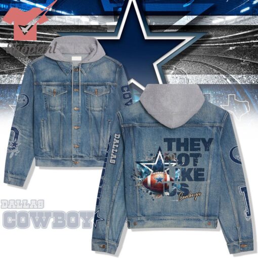 Dallas Cowboys They Not Like Us Hooded Denim Jacket