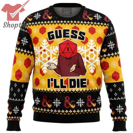 Dungeons & Dragons Guess I’ll Die Ugly Christmas Sweater