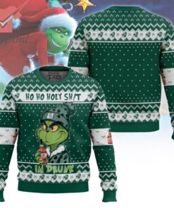 Grinch Drinks Buffalo Trace Ugly Christmas Sweater