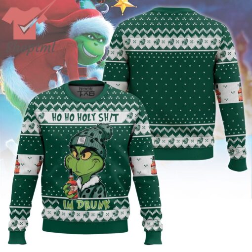 Grinch Drinks Buffalo Trace Ugly Christmas Sweater