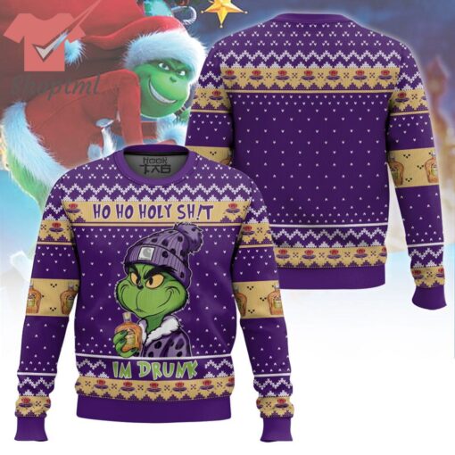 Grinch Drinks Crown Royal Ugly Christmas Sweater