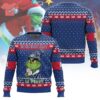 Grinch Drinks Fireball Ugly Christmas Sweater