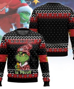 Grinch Drinks Malort Ugly Christmas Sweater