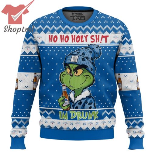 Grinch Drinks Michelob Ultra Ugly Christmas Sweater