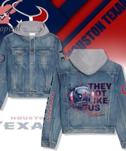 Houston Texas They Not Like Us Hooded Denim Jacket