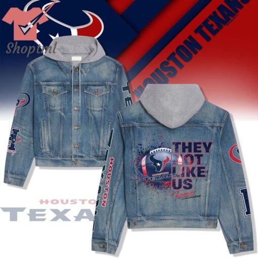 Houston Texas They Not Like Us Hooded Denim Jacket