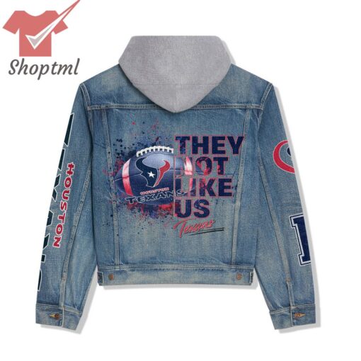 Houston Texas They Not Like Us Hooded Denim Jacket