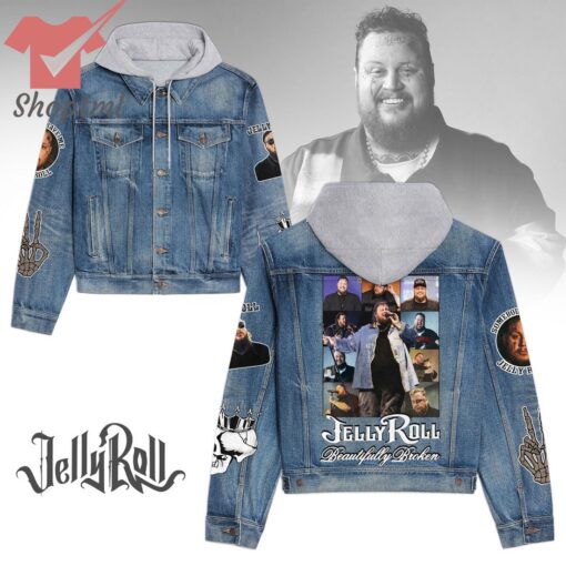 Jelly Roll Beautiful Broken Hooded Denim Jacket