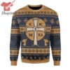 It’s All About Jesus Butterfly Plaid Cross Ugly Christmas Sweater