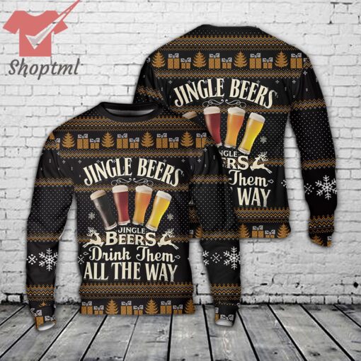 Jingle Beers Drink Them All The Way Ugly Christmas Sweater