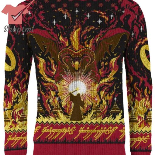 Lord of the Rings You Shall Not Pass Balrog Ugly Christmas Sweater