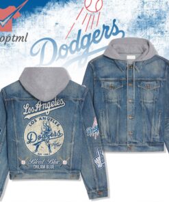 Los Angeles Dodgers Bleed Blue Dream Blue Hooded Denim Jacket