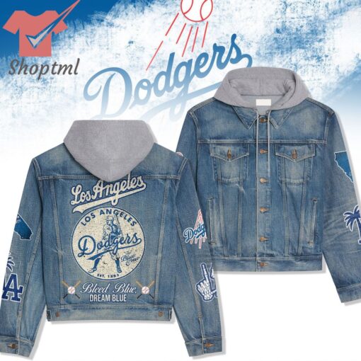 Los Angeles Dodgers Bleed Blue Dream Blue Hooded Denim Jacket