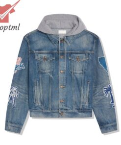 los angeles dodgers bleed blue dream blue hooded denim jacket 2 0nDkE