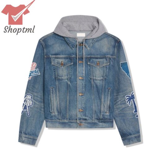 Los Angeles Dodgers Bleed Blue Dream Blue Hooded Denim Jacket