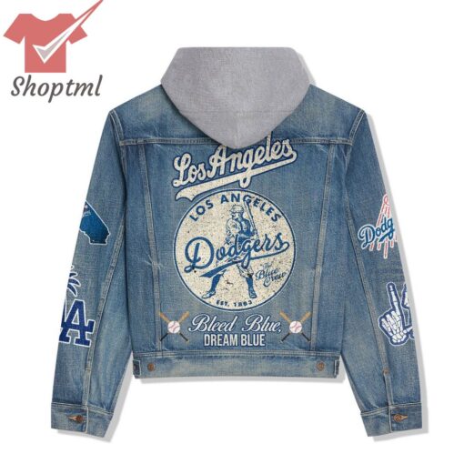 Los Angeles Dodgers Bleed Blue Dream Blue Hooded Denim Jacket