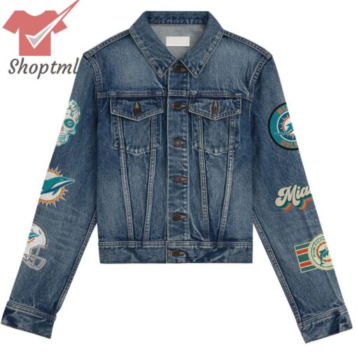 Miami Dolphins Fins Up Hooded Denim Jacket