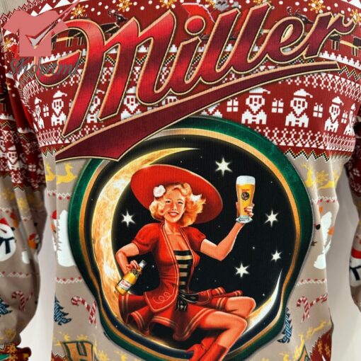 Miller High Life Beer Ugly Christmas Sweater