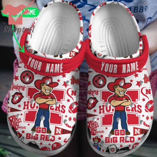 Nebraska Cornhuskers go big red custom name crocs clogs