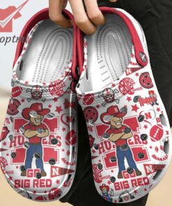 nebraska cornhuskers go big red custom name crocs clogs 3 96i7Y