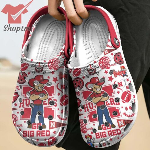 Nebraska Cornhuskers go big red custom name crocs clogs