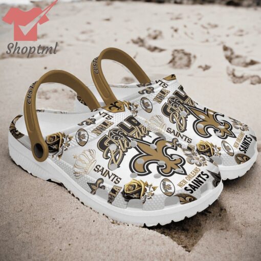 New Orleans Saints gold blooded custom name crocs clogs